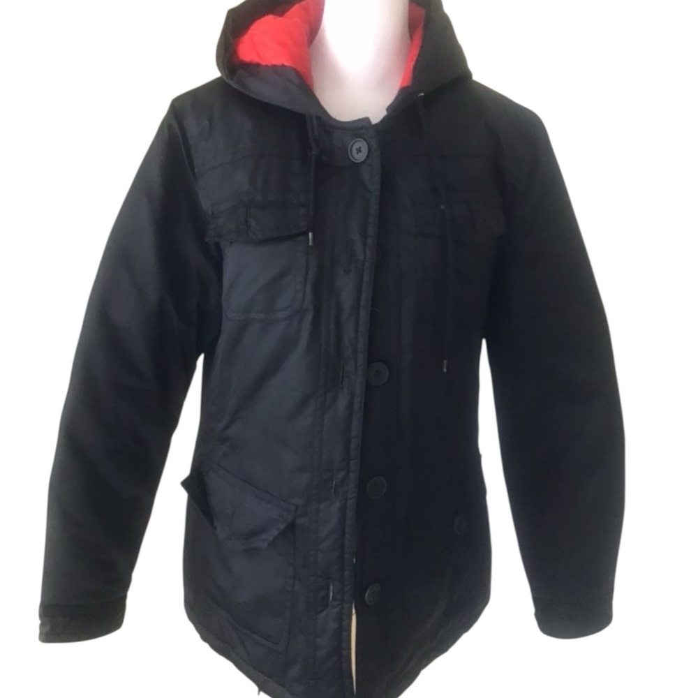 Black and Red Hooded Jacket